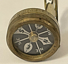 Vintage Marbles Gladstone Mich Brass Compass Black Face Pin Type 1 1/8″🌺🌺