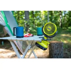Ryobi 18V Compact Camper’s Kit – Cordless Light, Speaker, Fan, Battery, Charger