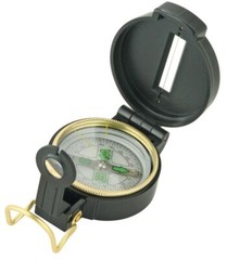 Explorer Compass Black With Integrated Magnifying Glass Locking Lid White Face