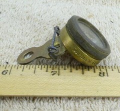 VTG Marbles Lapel Pin On Compass Gladstone Brass w/ Black Face Hiking Camping