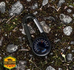 TurnOnSport Compass Keychain Black White