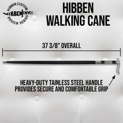 Gil Hibben Walking Cane | Black | Stainless Steel Handle | Overall 37 3/8″