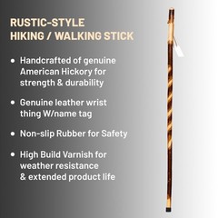 Rustic Wooden Walking Sticks for Hiking- twistik 40 inch