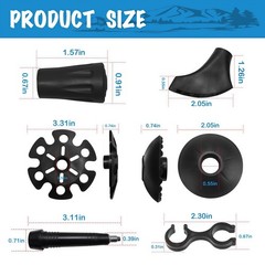 12 PCS Replacement Hiking Trekking Pole Tips Rubber Cane Boot Walking Sticks