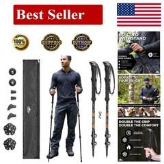 Cascade Mountain Tech Lightweight Aircraft-Grade Aluminum Trekking Poles with Ex
