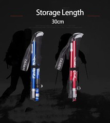 Folding Trekking Pole Adjustable Hiking Stick Lightweight Aluminum Walking Staff
