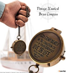 Nautical Compass Go Confidently in The Direction of Your Dreams! Live The Life