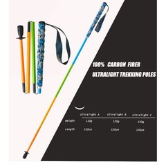 Ultralight Trekking Poles Carbon Fiber Foldable Hiking Walking Sticks