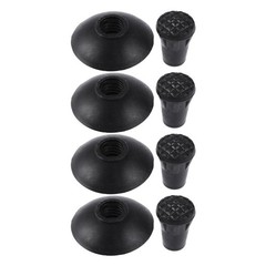 4 Pairs Reusable Hiking Cover Tips for Walking Poles Durable Anti Skid Black