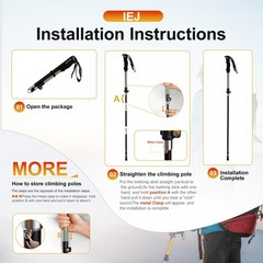 Ultralight Hiking Pole – Portable Collapsible Outdoor Trekking Pole Plain Des…