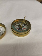 Compass Sun Dial Brass, Vintage Style, By Son Mfg