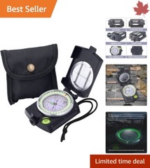 Rugged Military Compass – Accurate Lensatic Sighting – Portable – Waterproof