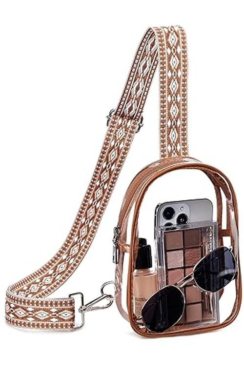 Clear Bag for Stadium Events Women’s Clear Purses for Women Stadium 2-brown
