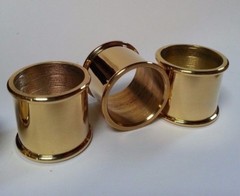 BEADED BRASS COLLARS Choice of 10 SIZES 19mm-30mm i/d. for Walking Stick Making