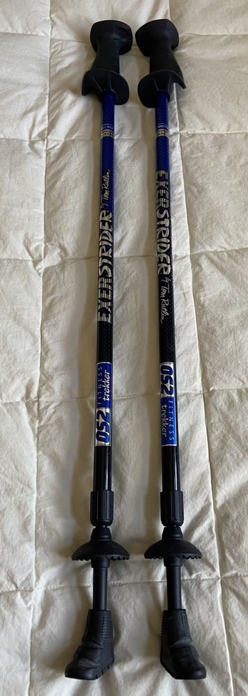 Tom Rutlin Exerstrider OS2 Blue Adjustable Hiking Trekking Walking Poles