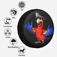 Parrot Pirate Spare Tire Cover Waterproof Sun Protection Fit for Trailers, Rv…