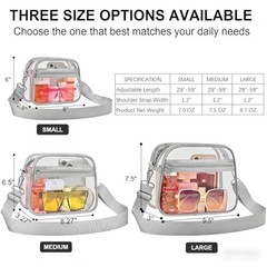 Clear Bag for Stadium Events Clear Sports Fan Handbags Purses with Small Silver