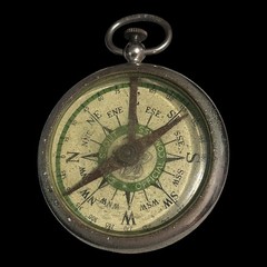“GIRL SCOUT” Official Compass” – White Green Face