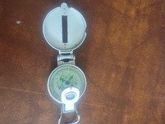 Vintage Engineer Directional Compass. Silver Tone. Good Used Condition Working