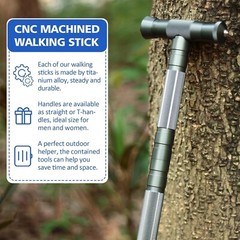 Versatile Tactical Hiking Stick – Adjustable 40.5 Inch Trekking Pole for Safety