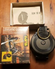 Vtg World Famous Engineers Lensatic Compass No. 111 W/Orig Box AND Instr. Sheet