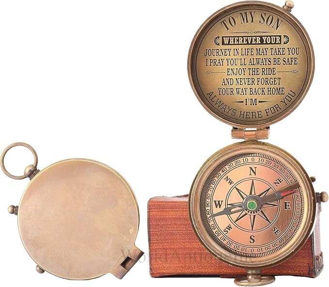 Gift Son from Mom Compass with Case/Gift for Son/Mom to Son/to My Son Gifts