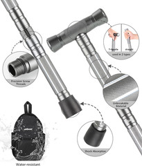 G3 Tactical Hiking Stick, 5-8 Tube Staff with Multi-Tool | Heavy-Duty Aerospace