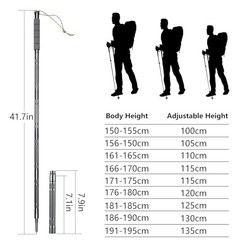 Hiking Pole Detachable Lightweight for Hiking Stick Walking Pole for Man Women