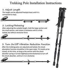 2X Telescopic Walking Trekking Poles Nordic Hiking Sticks Collapsible Alpenstock