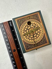 RARE Vintage Antique Solar Calendar Pocket Compass : Villa Alcor Made In Spain