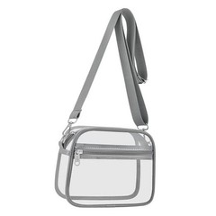 Clear Bag for Stadium Events Clear Sports Fan Handbags Purses with Small Grey