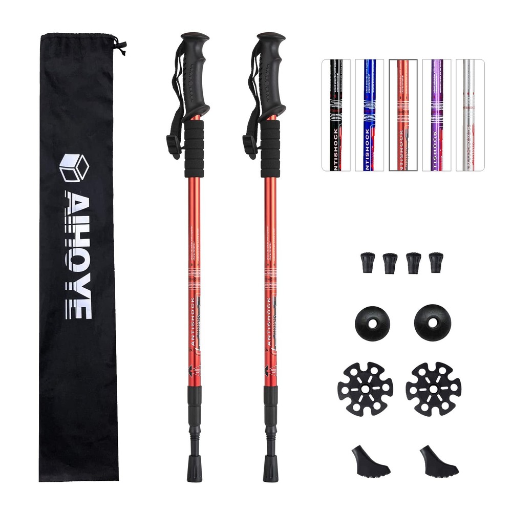 Hiking Trekking Poles, 2 Pack Collapsible,Lightweight, Anti Shock, Walking St…