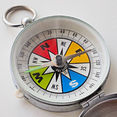Vintage YCM Pocket Compass Made in Japan Working Needle Stopper Flip Lid Case