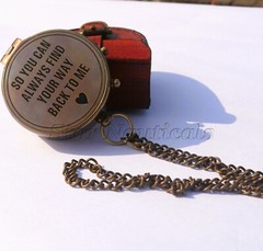 SO YOU CAN ALWAYS FIND YOUR WAY BACK TO HOME Brass Antique Compass