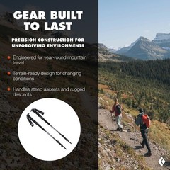 BLACK DIAMOND Trail Pro Shock Trekking Poles 105-140 cm (Shock Grip), Granite