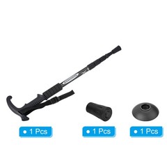 Trekking Poles, Collapsible Telescopic Hiking Pole 21-43 Inch T Handle Black