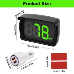 Velocimetro digital GPS para auto MPH HUD universal con pantalla LED grande