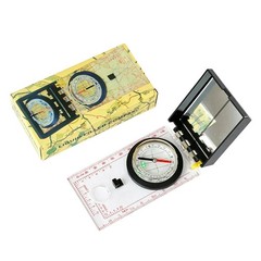 Luminous Mirror Sighting Compass Map Scale Navigation Gear Hiking Camping Trail