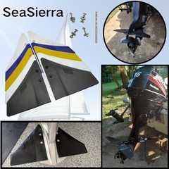 Boat Hydrofoil Stabilizer for 5-150 HP Outboard & Stern Drive Marine Motor Blue