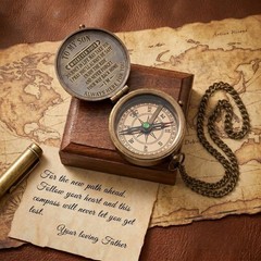 Pocket Brass Compass, Nautical Navy Compass for Camping, Travelling, Hiking, …