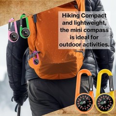 12 Pcs Mini Compass Keychain, Small Pocket Magnetic Compass Survival Hiking