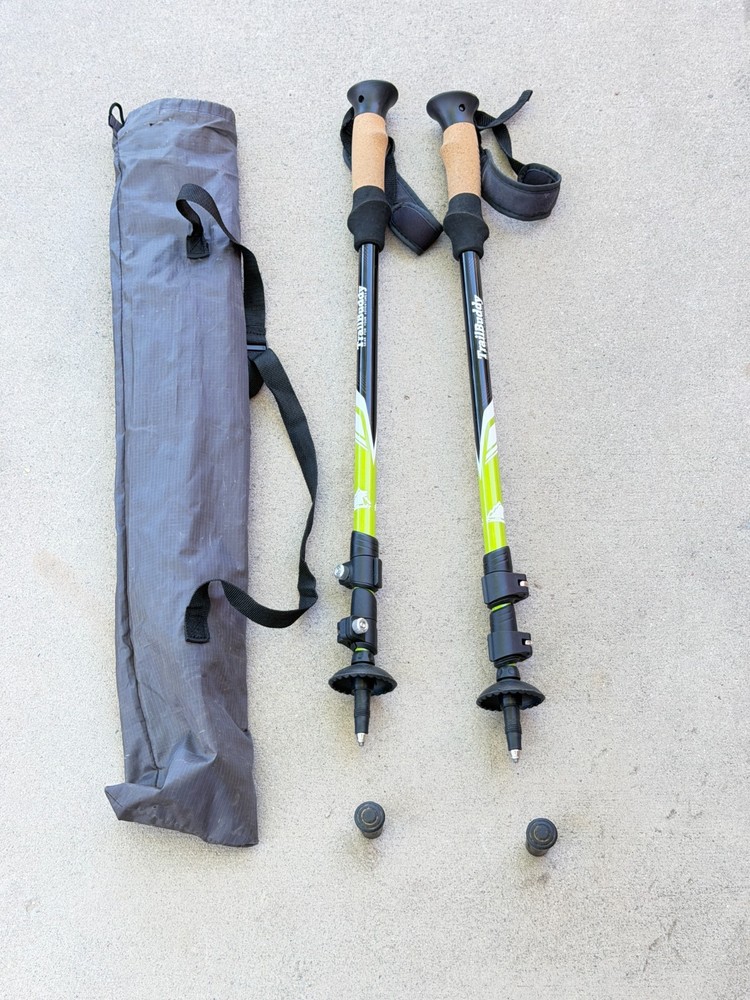 Set of Trail Buddy Trekking Poles 105-135CM Green .. 60