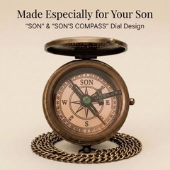 2026 Graduation Gifts for Him – Engraved Brass Pocket Compass for Son or Grandso