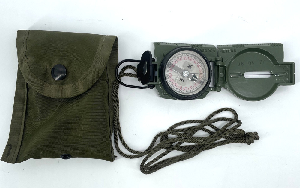 Cammenga Model 27 US Military Phosphorescent Lensatic Compass Tested W Pouch