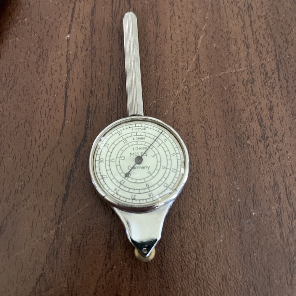 Vintage Opisometer Compass German Map Distance Guage CM to KM & Inch to Mile