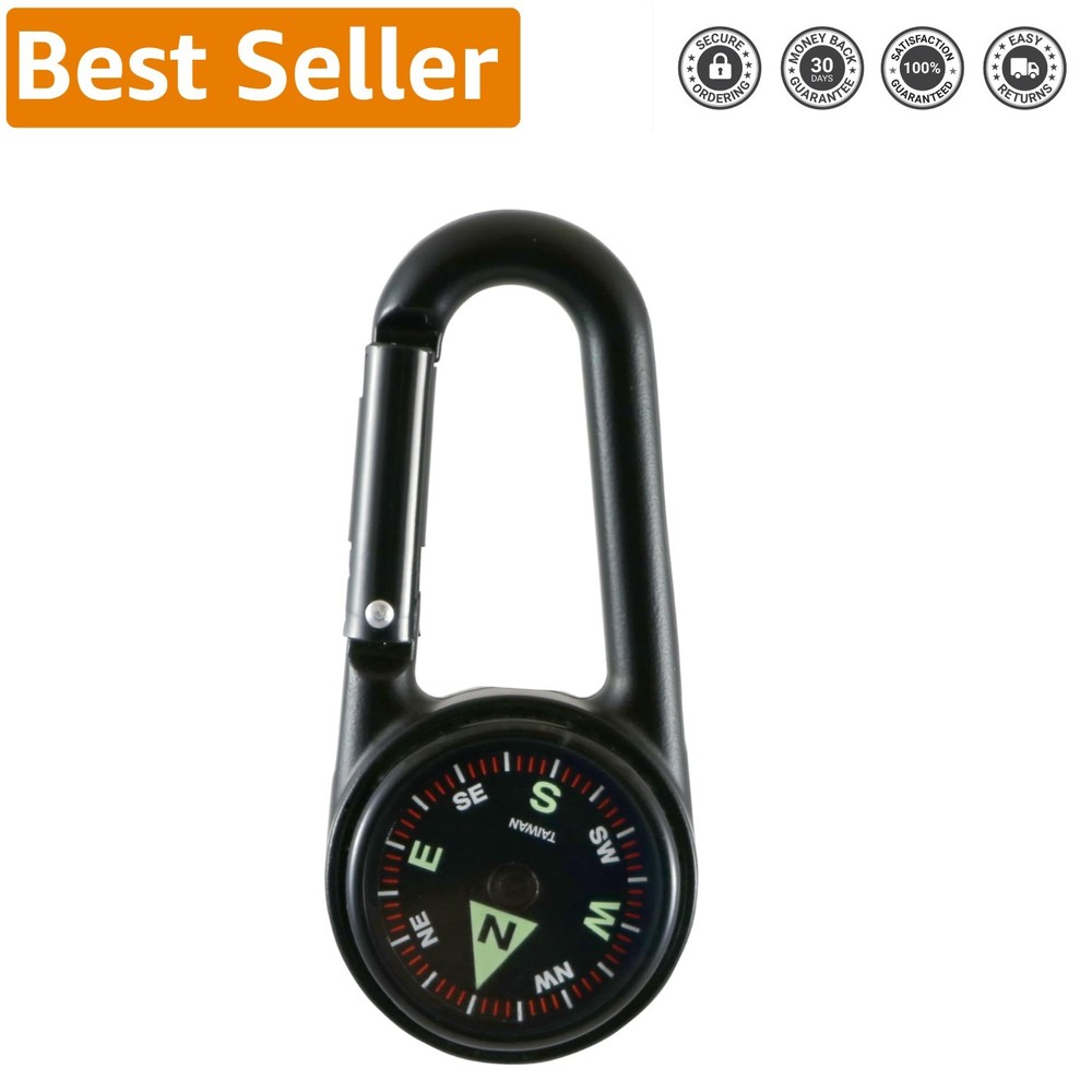 Compact Lightweight Carabiner Compass with Glow-in-the-Dark Markers for Outdoors