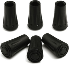6-Pack Replacement Rubber Tips (Longer Caps) Fits Most Hiking Sticks Trekking