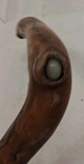 Natural Twisted Wood Hiking Stick – Handmade-Painted Design Initialed Look Read
