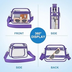 Clear Bag for Stadium Events – Stadium Approved Mini Clear Purse, Small Purple