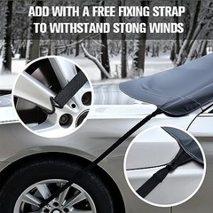 Extra Large Windshield Cover for Ice and Snow, Upgraded Thicken 71″*47″（Large)